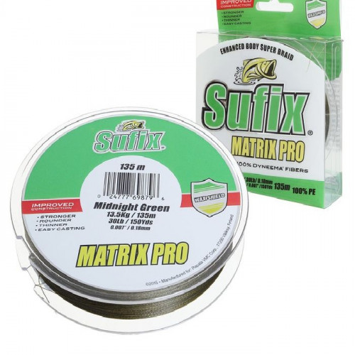 Леска плетеная Sufix Matrix Pro зеленая 135м 0.50мм 67.5кг