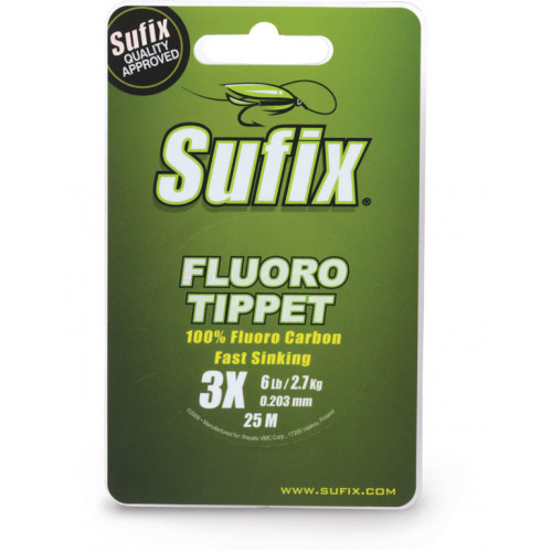 Леска Sufix Fluoro Tippet прозрачная 25м 0.318мм 5.4кг
